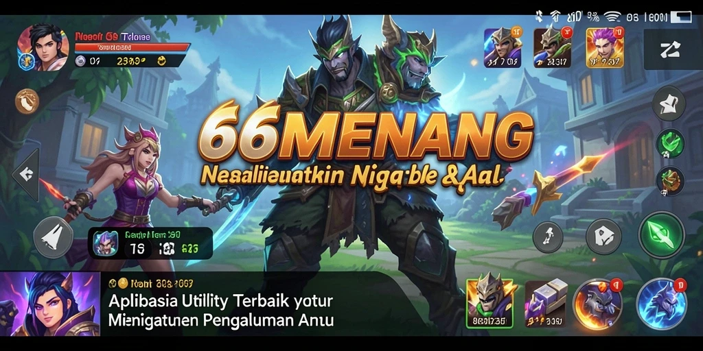 Tampilan antarmuka utama 66MENANG yang menarik dan mudah digunakan.