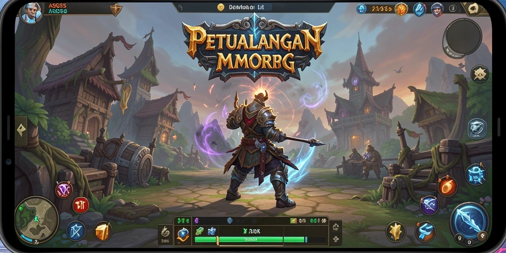 Screenshot gameplay ASG55 yang menampilkan pertarungan epik di dunia fantastis.