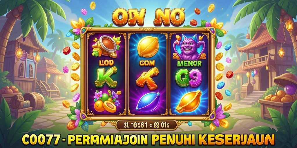 Screenshot C0077 menampilkan gameplay slot yang menarik dan penuh warna.