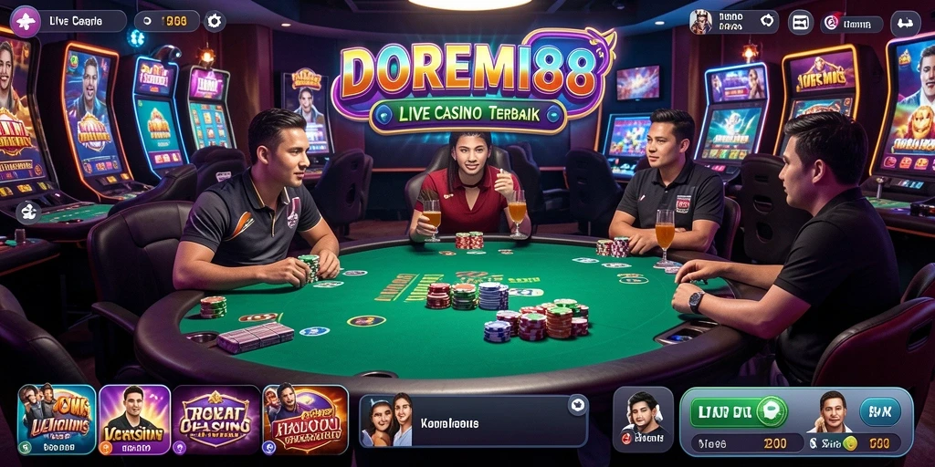Tampilan gameplay DOREMI88 dengan dealer langsung yang menarik.