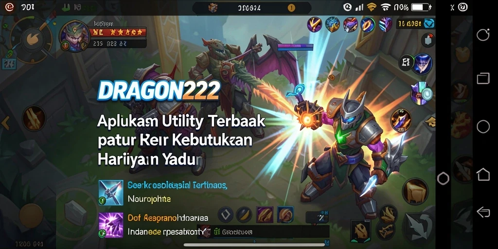 Screenshot aplikasi DRAGON222 dengan fitur Utility yang menarik.