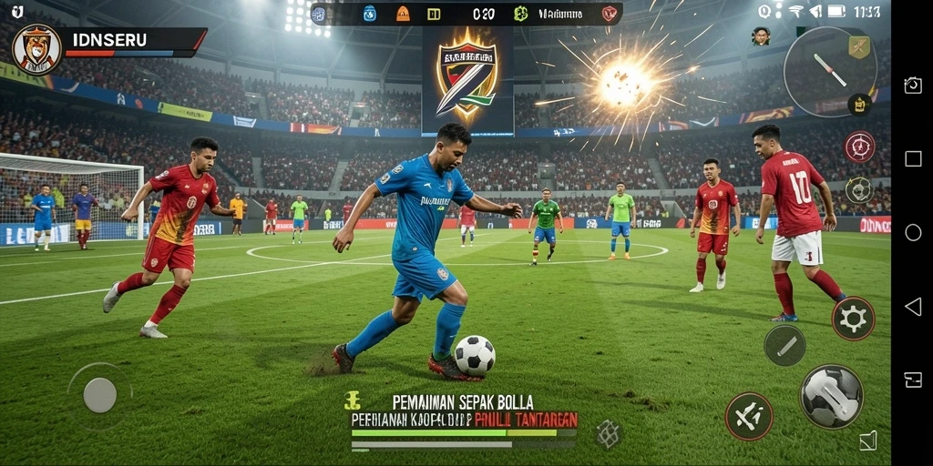 Tangkapan layar <strong>IDNSERU</strong> menampilkan momen seru saat mencetak gol.
