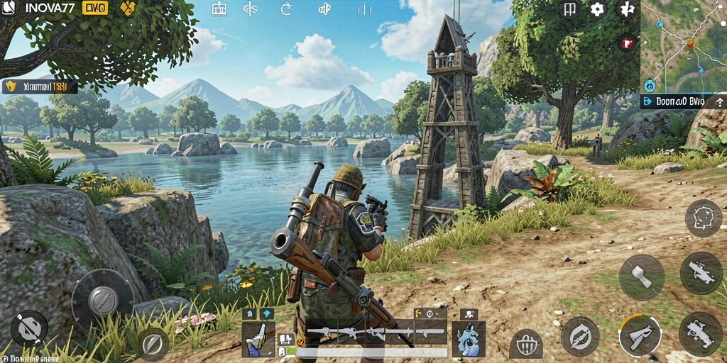 Tampilan gameplay <strong>INOVA77</strong> menampilkan petualangan Open World yang seru.