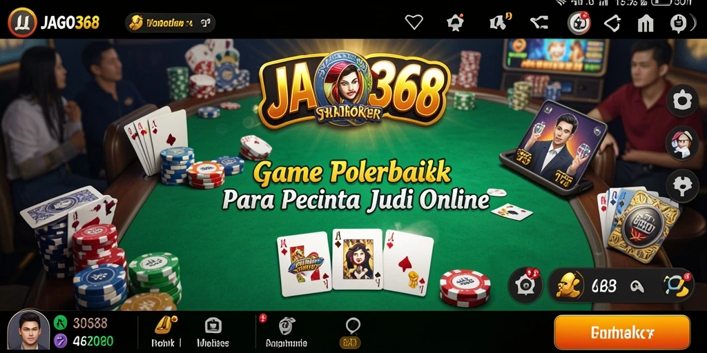 Screenshot gameplay JAGO368 menampilkan suasana Poker yang mendebarkan.