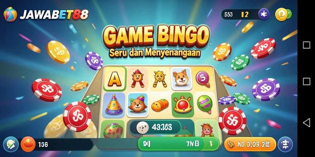 Tampilan gameplay Bingo JAWABET88 yang seru dan interaktif.