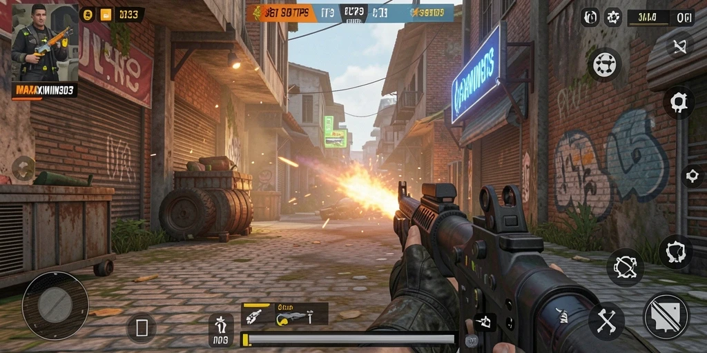 Tampilan gameplay MAXWIN303 yang menegangkan dalam pertarungan TPS.