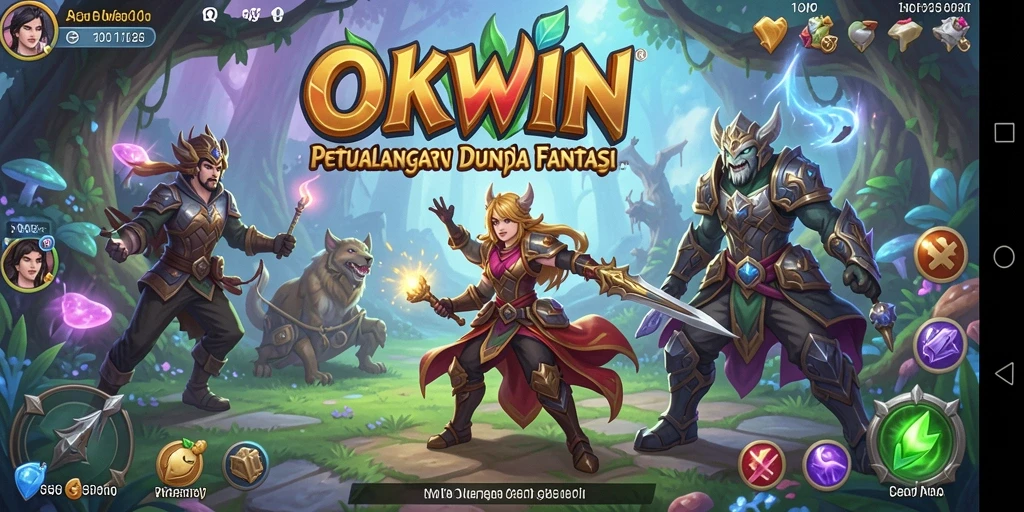 Tampilan gameplay OKWIN yang seru dan menantang di dunia petualangan.