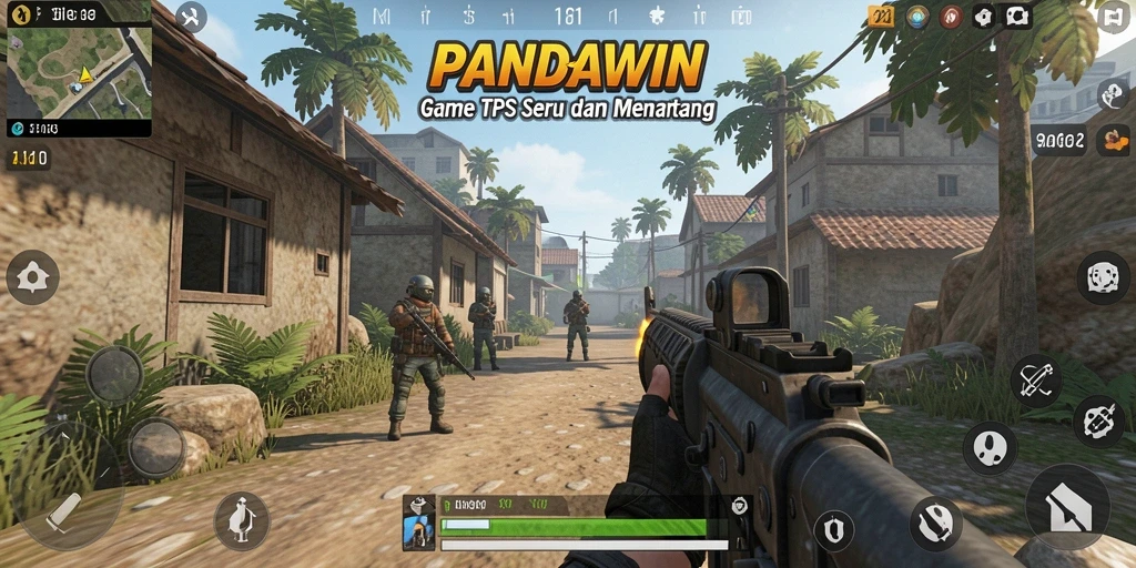Screenshot gameplay TPS yang mendebarkan dari PANDAWIN.