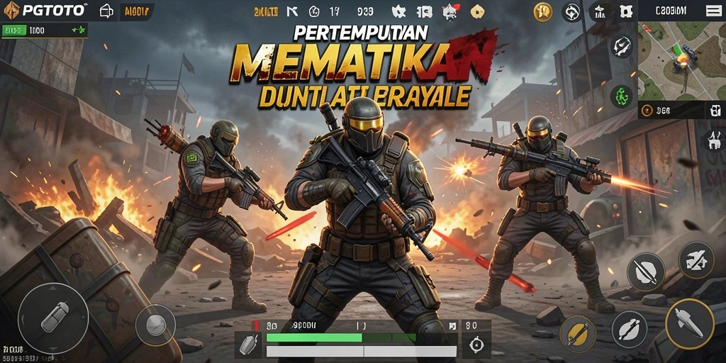 Tangkapan layar PGTOTO menampilkan aksi seru dalam pertempuran Battle Royale.