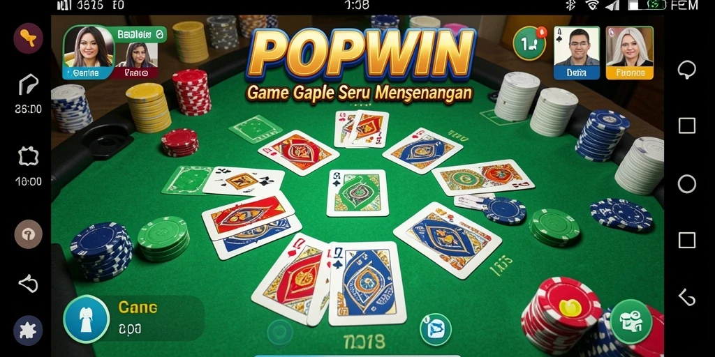 Screenshot gameplay POPWIN menampilkan suasana seru bermain Gaple dengan teman.