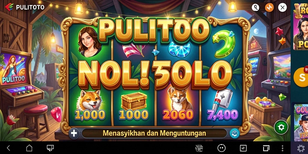 Screenshot gameplay PULITOTO menampilkan momen kemenangan besar.