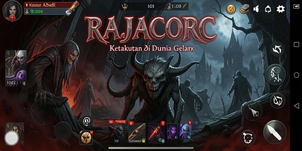Tampilan gameplay RAJACORC yang menegangkan dan menyeramkan.