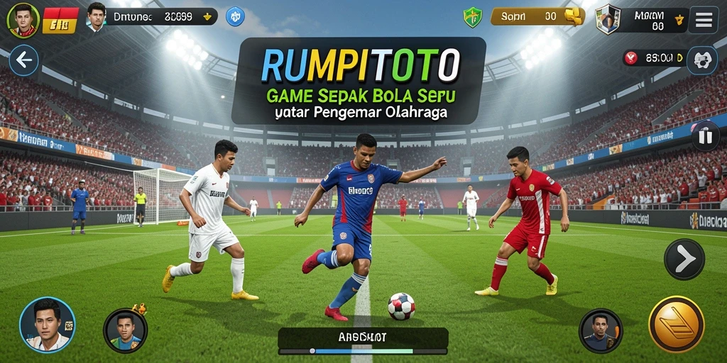 Tampilan gameplay RUMPITOTO yang menegangkan di lapangan sepak bola.