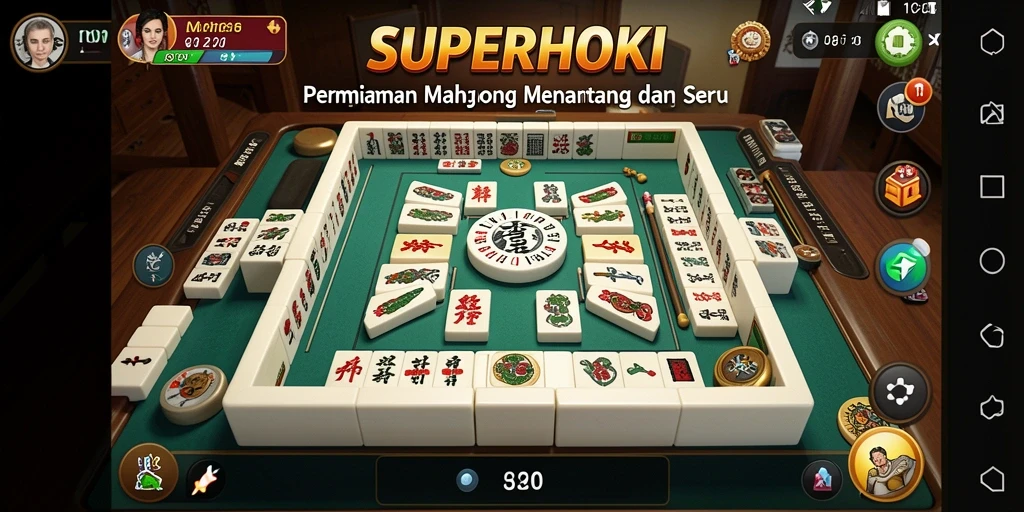 Tangkapan layar permainan <strong>SUPERHOKI</strong> menampilkan gameplay Mahjong yang seru dan menantang.