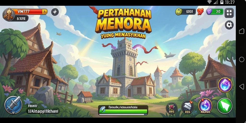 Screenshot menampilkan aksi mendebarkan di game Tower Defense dengan grafis menawan.