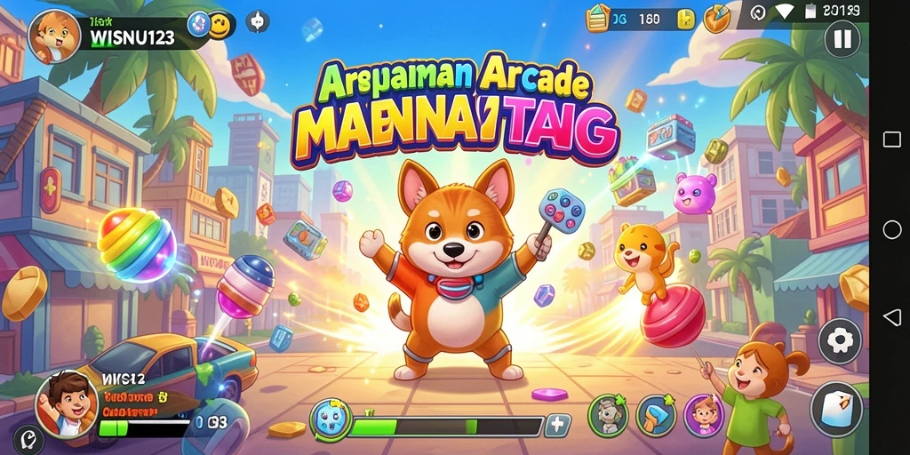 Screenshot WISNU123 menampilkan gameplay Arcade yang seru dan menantang.